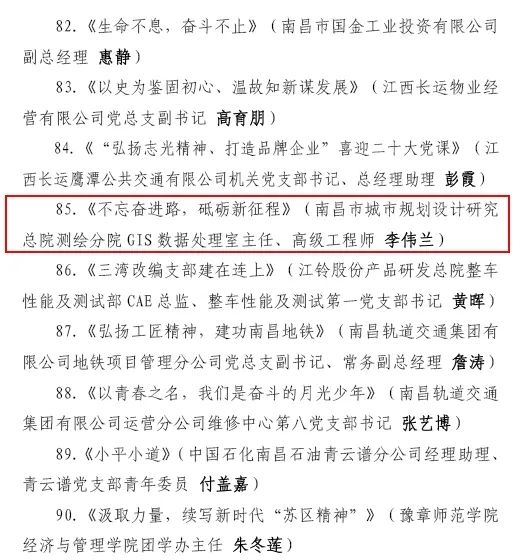 市城规总院微党课《不忘奋进路，，砥砺新征程》被评选为南昌市2022年度“优异微党课”_尊时凯龙